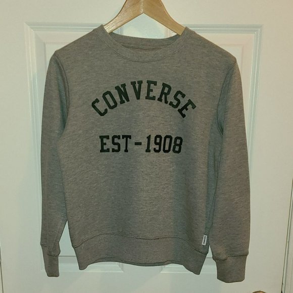 Converse Vintage Chuck Taylor Sweater (Big Boys) DK GREY  - Size  M (10-12) - Picture 2 of 6